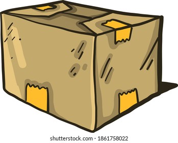 Interesting box, illustration, vector on white background.