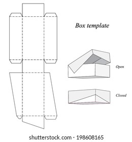 Interesting Box Template with lid, vector illustration