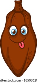 Interesting cacao bean, illustration, vector on white background