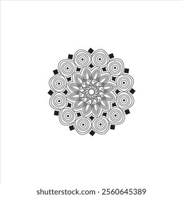 Interesting classic floral motifs mandala for coloring book, tattoo. mehndi design etc.