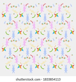 Interesting color design of the rabbit pattern