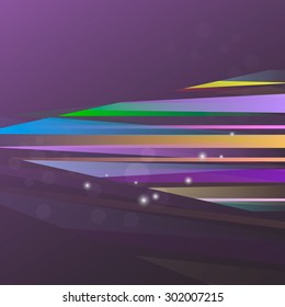 Interesting colored background of the panels on a purple background
