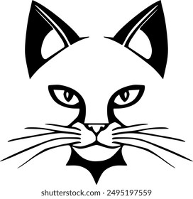 Interesting concept vector art featuring minimal cat face design. Unleash your creativity with this soulful animal art!