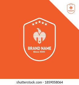 An interesting, creative, modern logo. The design of a combination of eagle and heart, may be used as a security logo, government institutions or general company.