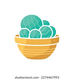 An interesting decorative cactus in a pot. Flat illustration of a houseplant. Beautiful cartoon clipart for stickers, product packaging, print on clothes. Minimalist simple object