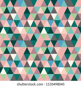 Interesting faceted geometric repeat pattern made of triangles and rues. Natural decent colours.