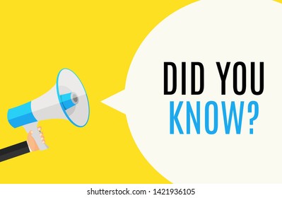 Interesting Fact Background. Did you know question. Vector Illustration EPS10