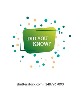 Interesting Fact Label Background. Did you know Question. Helpful template for landing page, social media template, ui, web, mobile app, poster, banner, flyer, magazine, label, voucher, coupon.