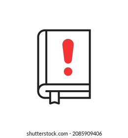interesting fact like thin line instruction book icon. flat linear trend modern glossary brochure logotype graphic stroke design isolated on white. concept of investigation or did you know symbol