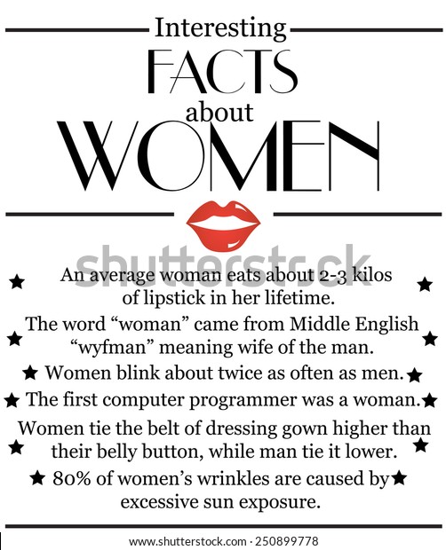 Interesting Facts About Women. Vector Illustration.