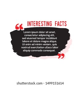 Interesting Facts Brush Stain Icon. Fun Fact Idea Label. Banner For Business, Marketing And Advertising. Funny Question  Logo Sign. Vector Design Element With Hand Brush Strokes Isolated On White. 