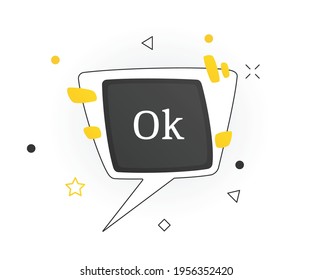 Interesting facts bubble symbol. Banner or sicker with word ok. Social media faq banner with speech bubble. Vector illustration on white background
