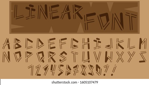Interesting font, each letter is cut into pieces. A font where each letter consists of several unrelated parts.
