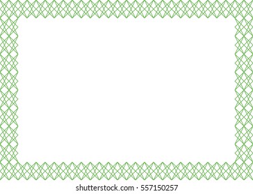 Interesting geometric line art design in green color.
Wallpaper border. Background frame.