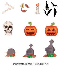 
interesting halloween collection with white background