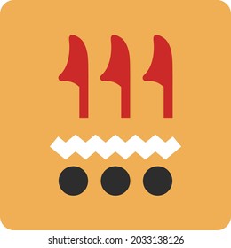 Interesting hieroglyph, illustration, vector, on a white background.
