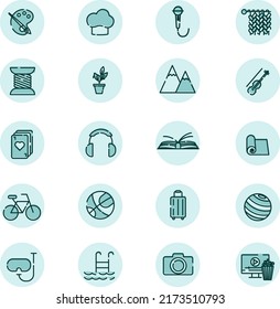 Interesting hobbies, illustration, vector on a white background.