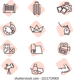Interesting Hobbies, illustration, vector on white background.