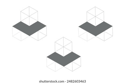 interesting illustration in 3D style in volume on a white background