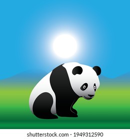 An interesting illustration of a panda enjoying the day. 
