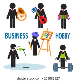 Interesting illustrations about the business and their hobbies