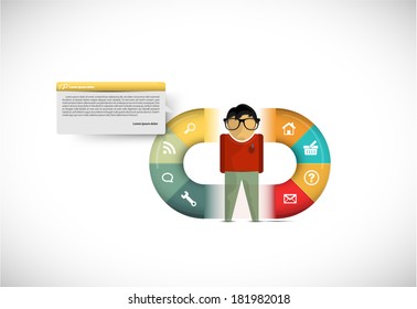Interesting infographic illustration with a vector figure
