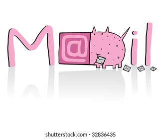 Interesting interpretation of a word mail an illustration