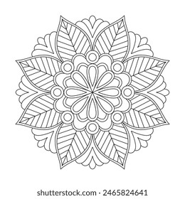 Interesting Kids Mandala Coloring Book Page for kdp Book Interior. Peaceful Petals, Ability to Relax, Brain Experiences, Harmonious Haven, Peaceful Portraits, Blossoming Beauty mandala design.