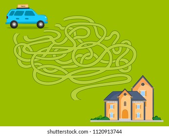 Interesting Labyrinth Maze puzzle game to find the correct way for kids. Vector illustration