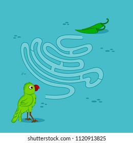 Interesting Labyrinth Maze puzzle game to find the correct way for kids. Vector illustration