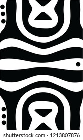 Interesting modern black and white tribal totem vector pattern decorative shape for many creative ideas