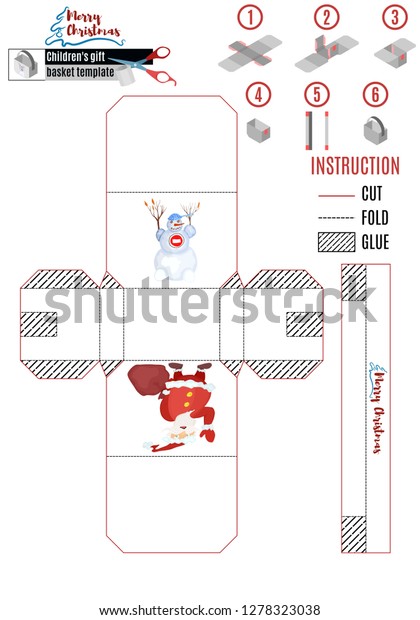 Interesting New Year Print Box Template Stock Vector (Royalty Free ...