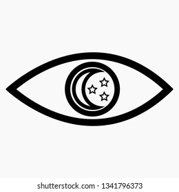 Interesting Night Vision Icon with transparent moon. Vector icon.