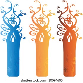 Interesting Ornate Tree Design Elements Illustration Vector