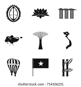 Interesting place icons set. Simple set of 9 interesting place vector icons for web isolated on white background