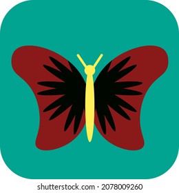 Interesting red and black butterfly, illustration, vector, on a white background.