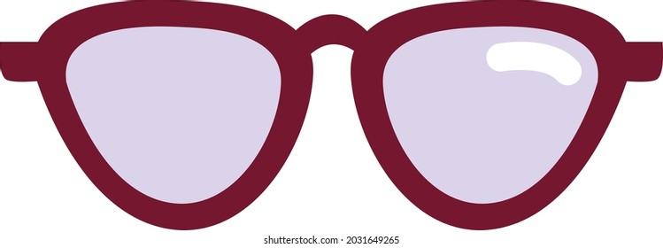 Interesting red glasses illustration, vector, on a white background.