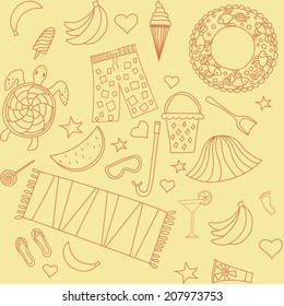 Interesting seamless pattern with beach