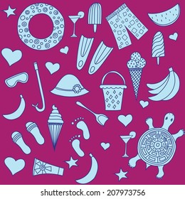 Interesting seamless pattern with beach
