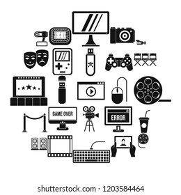 Interesting show icons set. Simple set of 25 interesting show vector icons for web isolated on white background