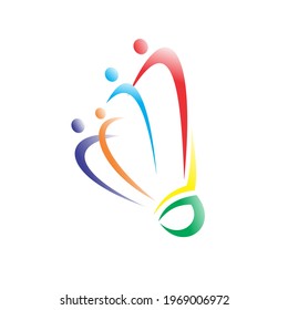 Interesting shuttlecock logo design can be use for Badminton event and championship. Simple logo design makes it elegant.