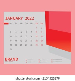 Interesting  and simple desk calendar design template
