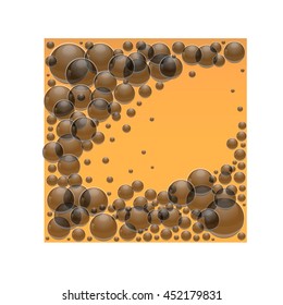 Interesting soap, shiny, grey vector on orange background