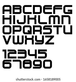 Interessantes striktes Alphabet mit Zahlen.