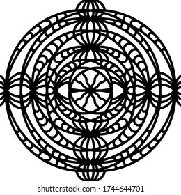 Interesting and unusual vector mandala. Seamless pattern. A lot of lines. Detailed composition.