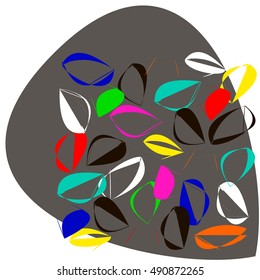 Interesting, vector background of colorful shapes