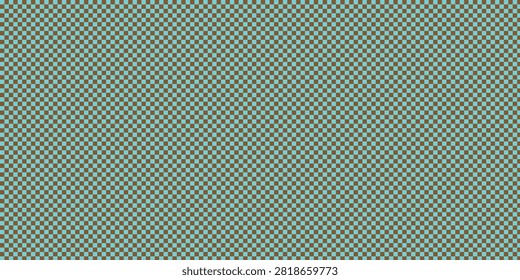 An interesting vector illustration featuring a small-scale checkered pattern in earthy brown and cool cyan. This unusual color pairing creates a unique texture suitable for artistic backgrounds fashion prints and digital illustrations.