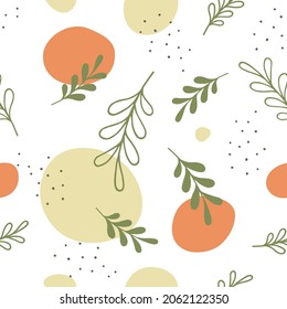 An interesting vector pattern in pastel contrasting colors. Abstract minimalistic cartoon shapes on a white background
