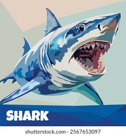 An interesting vector shark to use in all creative media