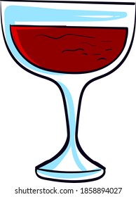 Interesting wine glass, illustration, vector on white background